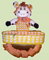 Canasto con figura de vaca